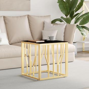 Chic Gold Coffee Table 50x50x50 cm Stainless Steel and Glass