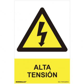 Señalización de peligro Alta Tensión (PVC 0.7mm) 30x40cm
