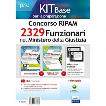 Kit base Concorso 2329 Funzionari nel Ministero della Giustizia. Per la preselezione e la prova scritta del profilo F/MG. Manuale di preparazione e test di verifica