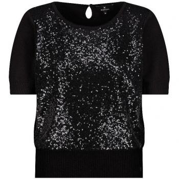 MONARI Pullover mit Pailletten Schwarz Damen 34