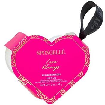 Tampon corps cœur‑rose bulgare – Spongelle Collection Daisy 1 unité