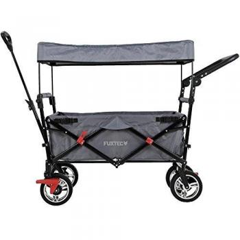 Fuxtec Carrello da Giardino CT700 con Tettuccio Apribile (Grigio)