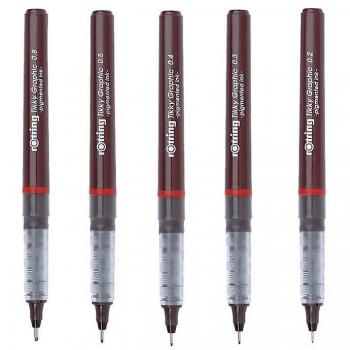 Lot de 3 stylos Rotring Tikky Graphic Ink – 0,4 mm