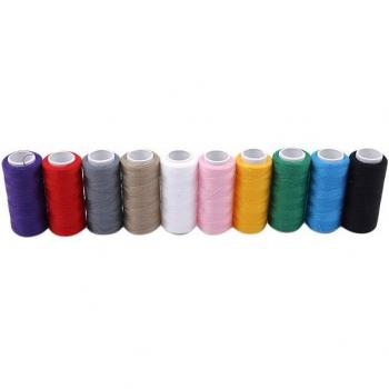 Hilos de bordado en colores variados, 200 yardas cada uno, 10 piezas