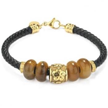 Pulsera de Hombre Radiant Tiger – Acero Dorado Marrón Negro