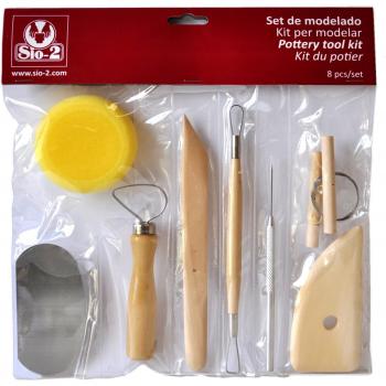 Coffret de modelage en argile Sio-2 comprenant 8 outils potier