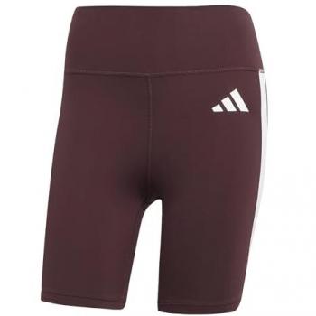 Adidas 3‑Stripe Optime 5″ Leggings in Aurora Ruby/White – Size L for Women
