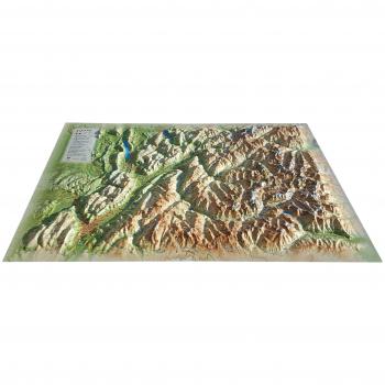 Carte en relief de la Savoie