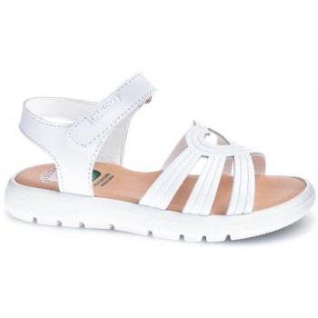 Sandalias de niña Pablosky blancas de piel con cierre adherente, talla 31 EU