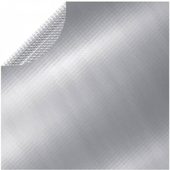 Rideau solaire piscine 210 cm, matière PE, couleur argent