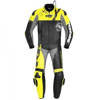 Tuta Divisa In Pelle Spidi Dp-Progressive Touring Nero Giallo Fluo UOMO 52