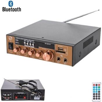 Amplificatore Stereo Portatile 2 Canali + Microfono, FM, USB, Bluetooth, Karaoke – AS‑06127