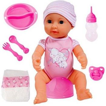 Bayer Design B2894071 Piccolina Neugeborenes Baby 40 cm Funktionspuppe mit Schlafaugen und Zubehör