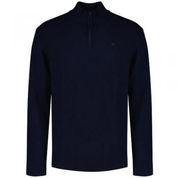 Maglione Con Mezza Zip Hackett Lambswool Blu Notte S