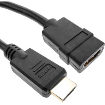 Cable HDMI 1.4 Macho/Hembra 1m Negro