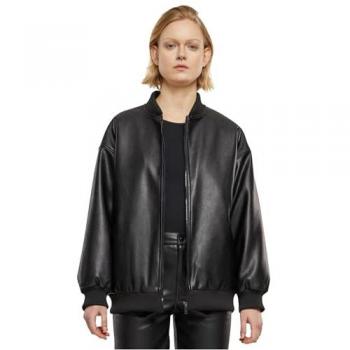 Giacca Bomber Nera in Pelle Sintetica 4XL