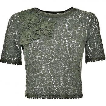 Guess Frauen-T-Shirt kurzärmlig Olivfarbe