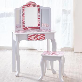TD‑11670B Kinder Schminktisch „Fantasy Fields“ – Spiegel, Hocker, Frisiertisch