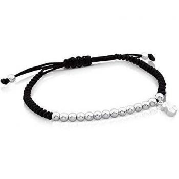 TOUS Pulsera de Plata y Cordón Negro Hiper Micro