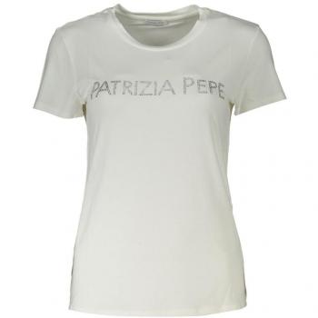 Patrizia Pepe Women's White Sparkling Round Neck T-Shirt