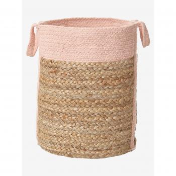 Panier bicolore en jute et osier