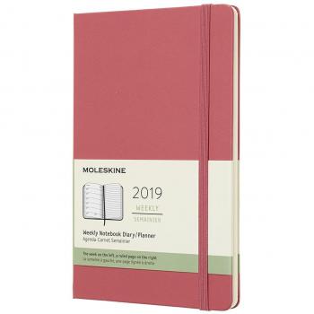 Moleskine Kalender 2019 – A5, Hard Cover, Altrosa, Wochenübersicht