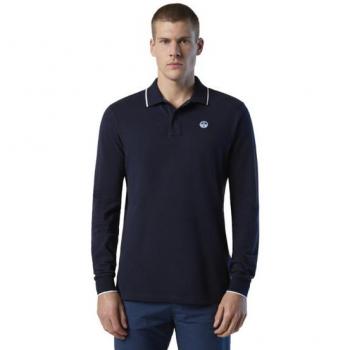 North Sails Navy Blue Long Sleeve Polo (Basic) – 2XL for Men