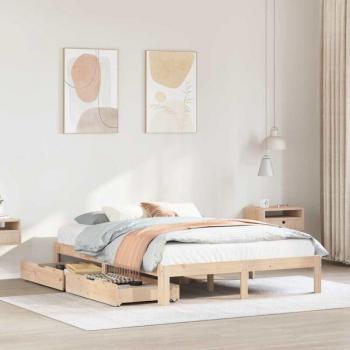 Cama de pino TORANA con almacenamiento 160x200 cm