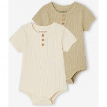 Lot de 2 Bodies Bébé Olive en Coton Écologique