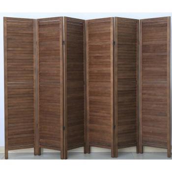 Paravent en Bois Brun, 6 Panneaux, 170 × 240 cm – Modèle PEGANE