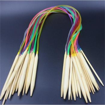 18Pcs Double Cusp Bamboo Circular Knitting Needles Set