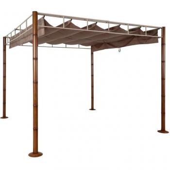 Pergola Acciaio Effetto Legno HHG 765 3x3m – Design Giardino