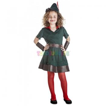 Disfraz de Robin Hood para niña Green Forest