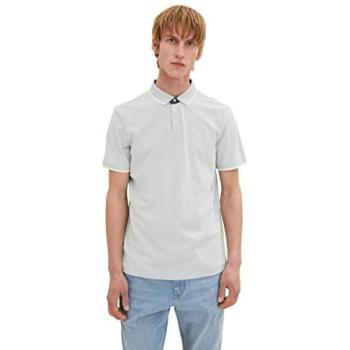 Tom Tailor Polo 1035900 Blu ghiaccio Offwhite Two Tone M a maniche corte