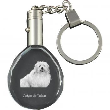 Portachiavi Coton de Tulear in cristallo