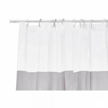 Cortina de Ducha 180 x 180 cm Berilo Gris Transparente PEVA (12 Unidades)