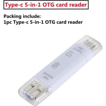 Lectora de Tarjetas OTG 5‑en‑1 con velocidad Flash y soporte TF/SD