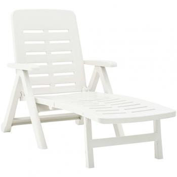 VidaXL Plastic Folding Sun Lounger White