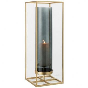 J-line Metall-Windlicht mit Kerzenlicht