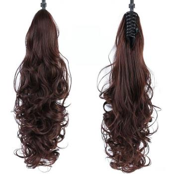 Sérum de Volume Ondulé 22” – Extensions Synthétiques Heat‑Proof, Queue avec Pince
