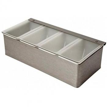 Beaumont Stainless Steel Condiment Tray with 4 Compartments