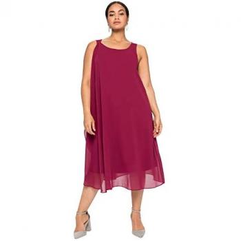 SHEEGO Partykleid, Damen, Gr. 42, lila (himbeere), figurumspielend