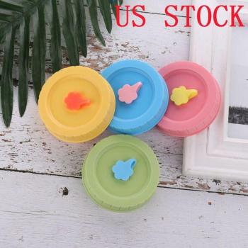 Reusable Mason Jar Covers – 4 Unit Set, Leak‑Resistant, Food Storage Lids with Straw Hole