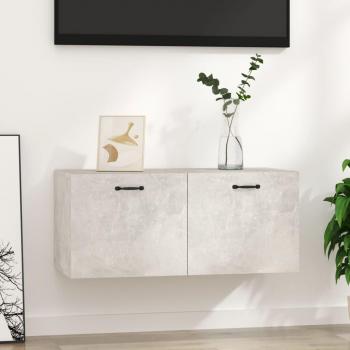 Meuble de rangement mural suspendu gris béton 80x35x36,5 cm bois d’ingénierie