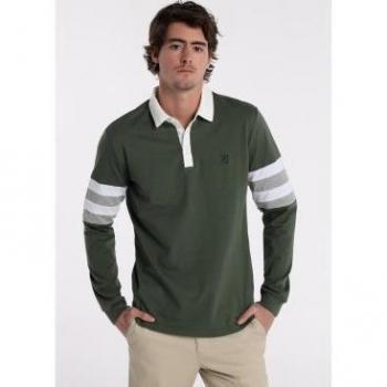 Bendorff Polo de manga larga con acentos verdes