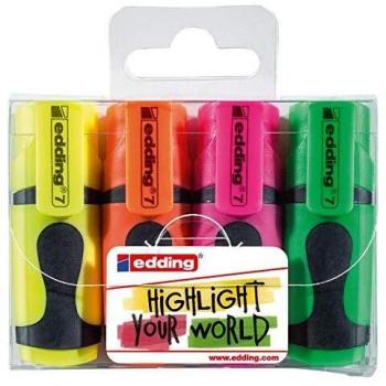 Edding Textmarker edding 7 mini highlighter 1-3 mm sortiert VE=4 Stück