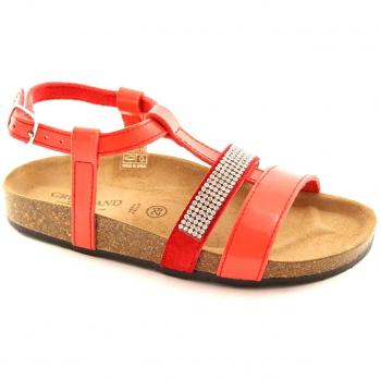 Pelle Strass Sandali Bambina Grunland Deha Sb0540 31/35 Corallo