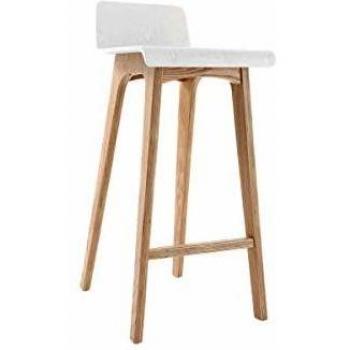 Sgabello scandinavo legno naturale e bianco 75 cm BALTIK