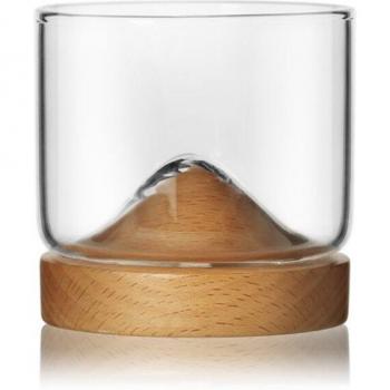 Scotch whisky lovers wooden bottom wine glass