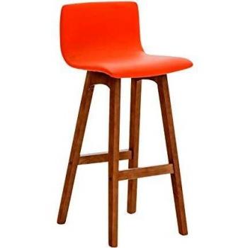 CLP TAUNUS Thekehocker – Hochwertige Polsterung, orange, Walnussgestell